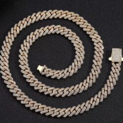 AV Chainz Jewelry Chains Necklaces Bracelets & More AVchainz Gold AVchainz 2 Row Stone Cuban Link – 8mm 1