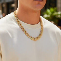 AV Chainz Jewelry Chains Necklaces Bracelets & More Gold 1 Row Stone Cuban Link - 12mm Model 2