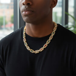 AV Chainz Jewelry Chains Necklaces Bracelets & More Gold Multi-Color Gemstone Chain - 8mm Model 2