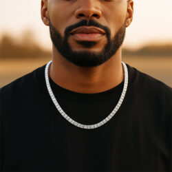 AV Chainz Jewelry Chains Necklaces Bracelets & More Silver AVchainz Baguette Tennis Chain – 6mm Model 2