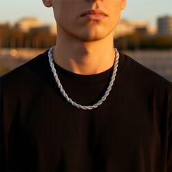 AV Chainz Jewelry Chains Necklaces Bracelets & More Silver Stone Rope Chain - 8mm Model 2