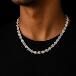 AVchainz Stone Station Cuban Tennis Chain - 7.5mm